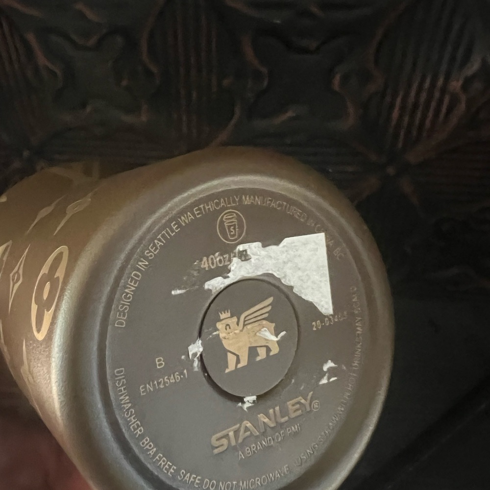 Stanley x LV Metallic Brown Tumbler with Gold Logo includes lid and straw - Picture 4 of 9